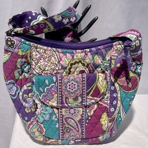 Vera Bradley Purple and Green Quilted Shoulder Bag